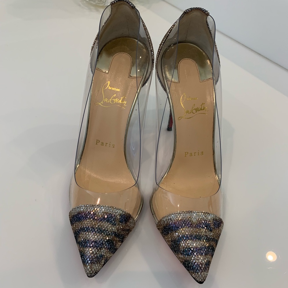 Christian Louboutin clear pumps